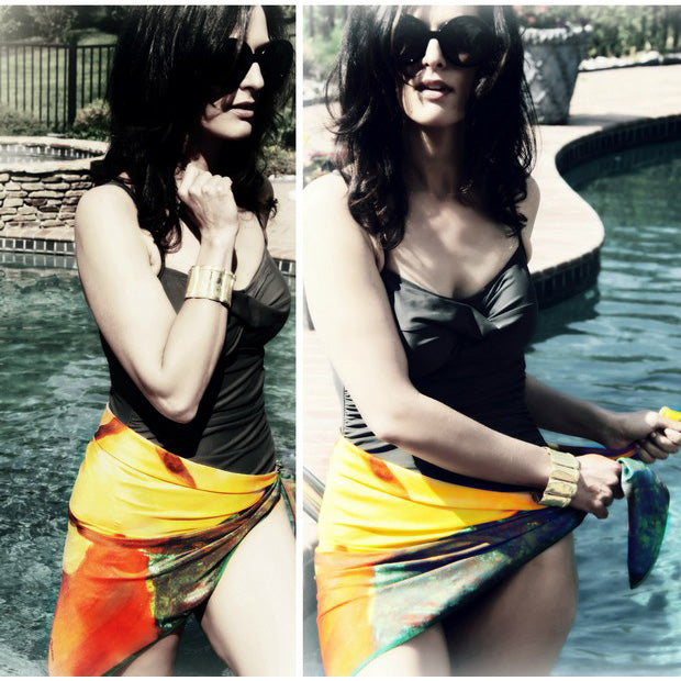 Scarf at the beach : 3 ways