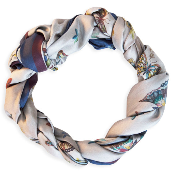 Chetna Singh butterfly print long silk scarf.