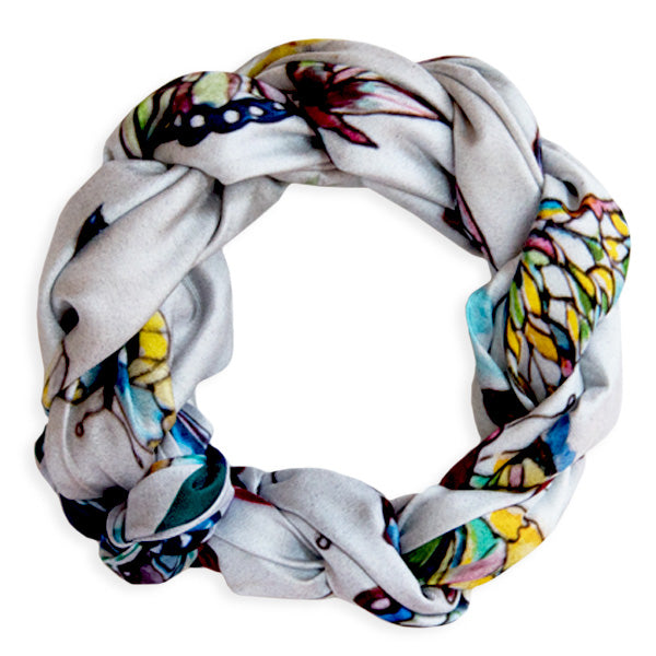 Chetna Singh butterfly print silk square scarf.