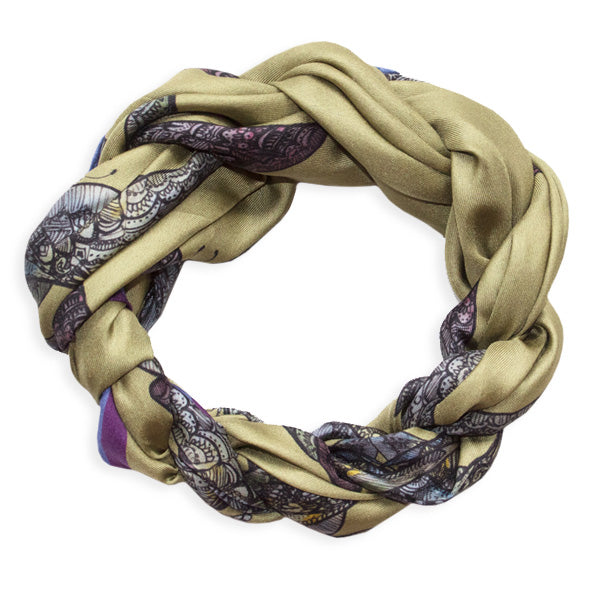 Chetna Singh butterfly print square silk scarf.