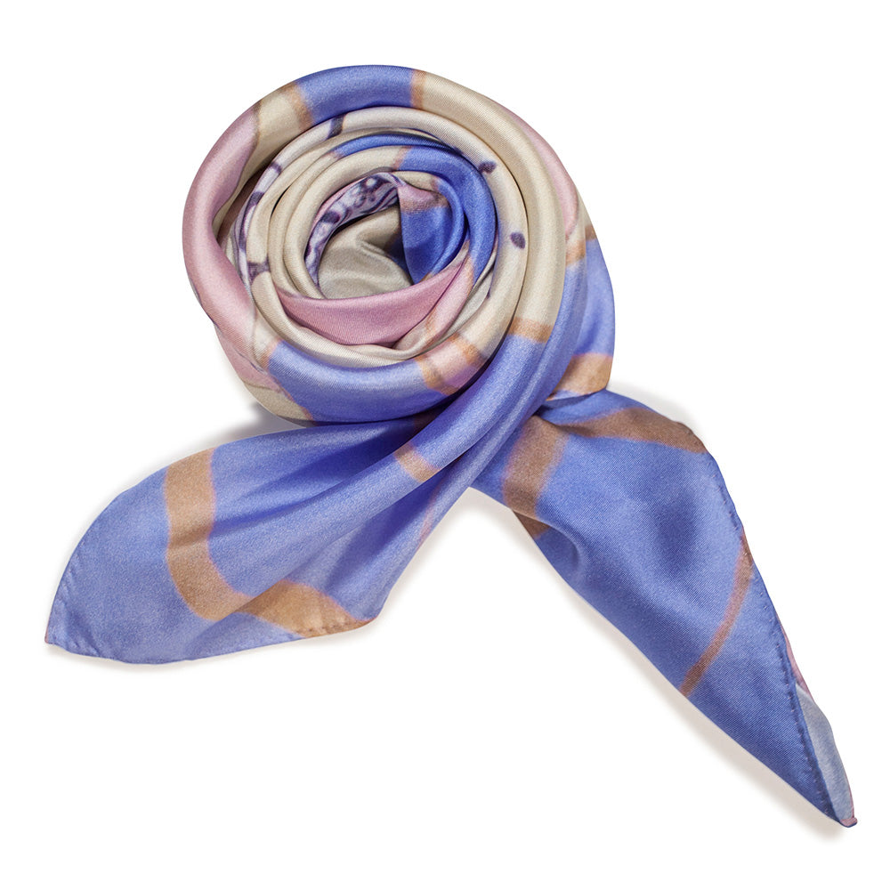 Chetna Singh key and lock "Paris" print square silk scarf. 