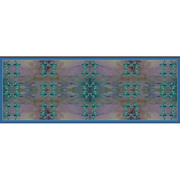 Chetna Singh jewel tone butterfly print long silk scarf.