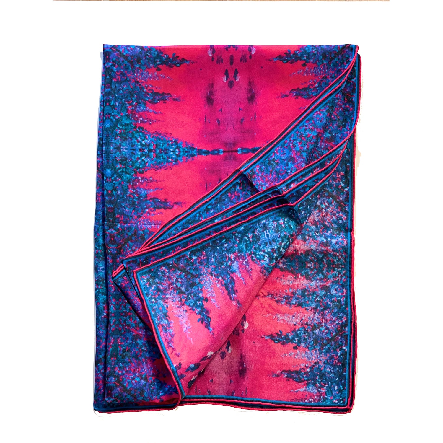 Chetna Singh Fuchsia waterlily silk scarf