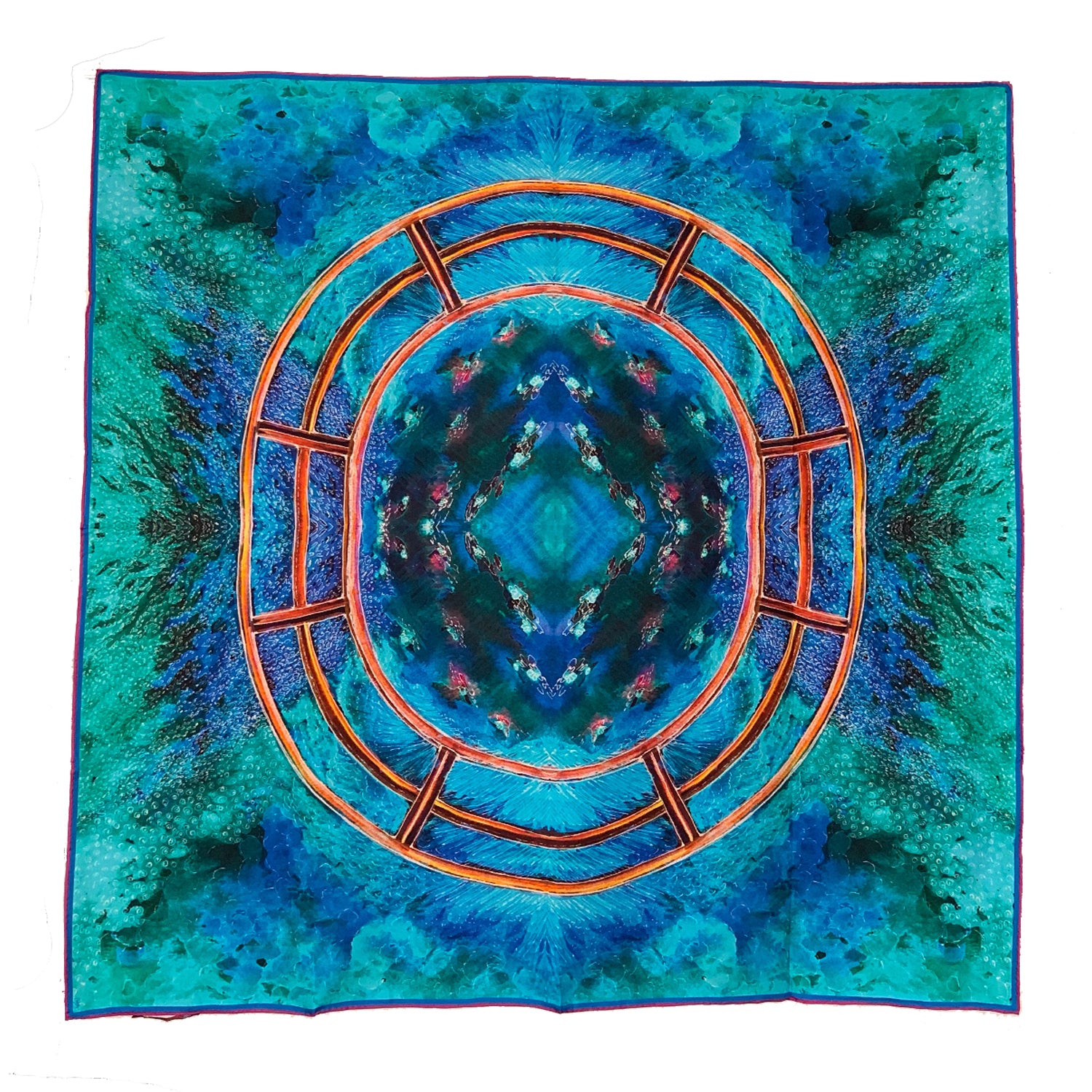 ChetnaSingh rainbow blue silk scarf 