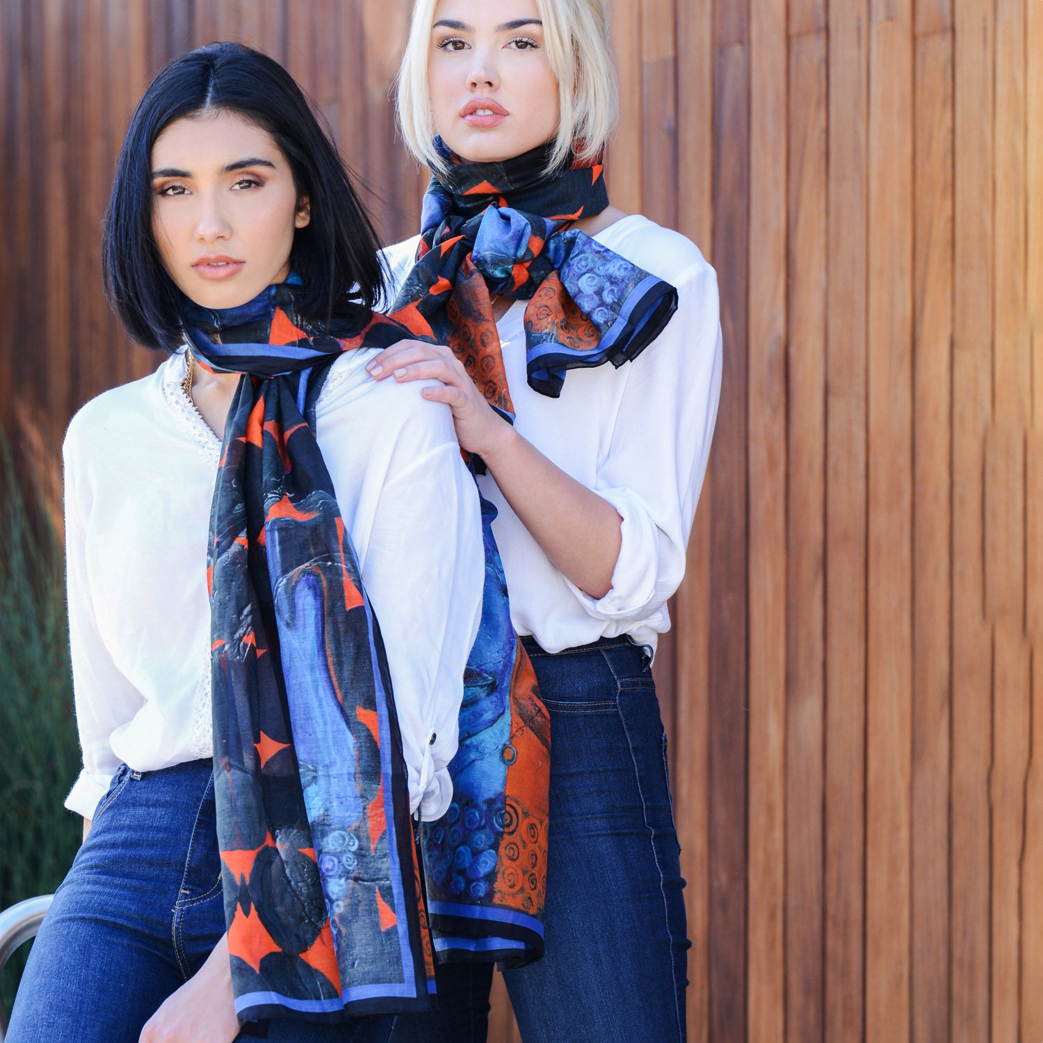 India Buddha - Long Silk Cotton Scarf