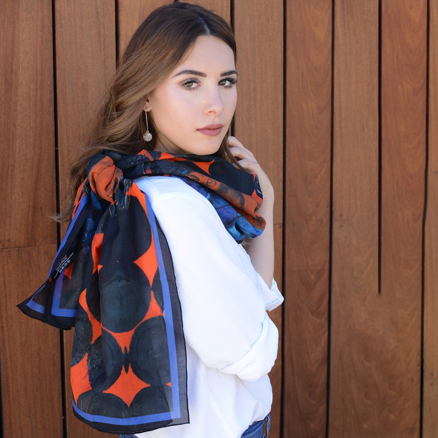 India Buddha - Long Silk Cotton Scarf