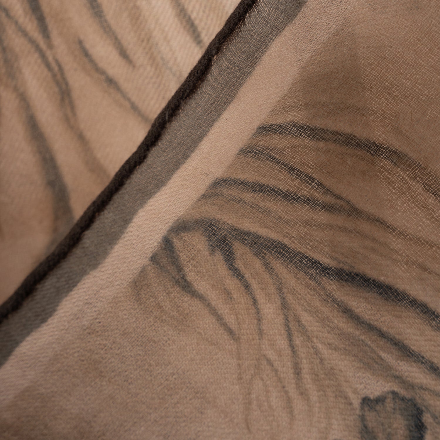 Taupe Irises- Long Cashmere Scarf