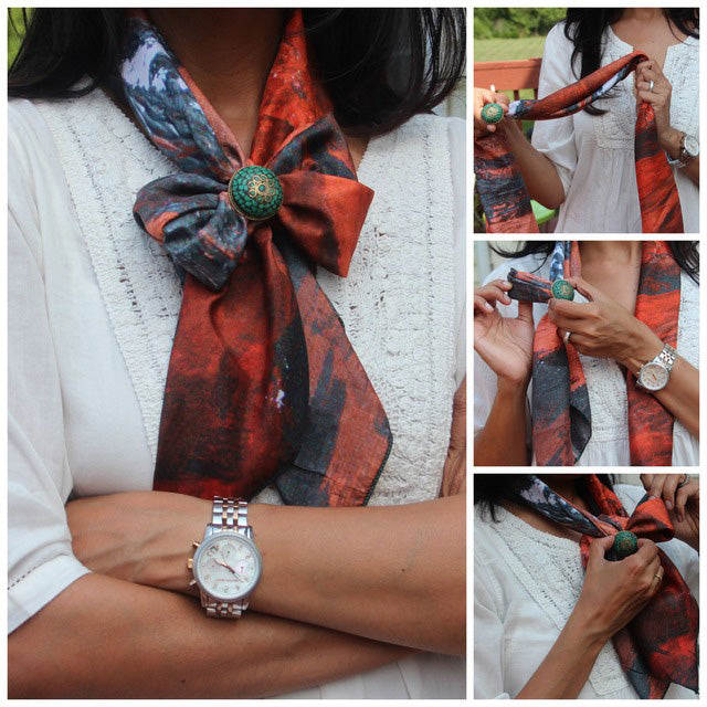 Square Scarves and Rings : 5 looks