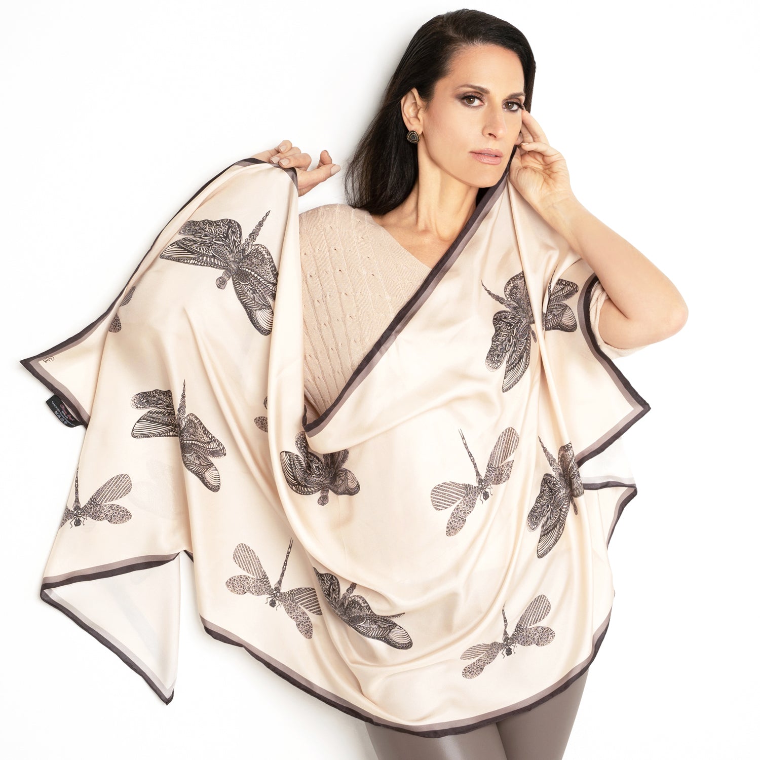 Elegant Clarity- Long Silk Scarf