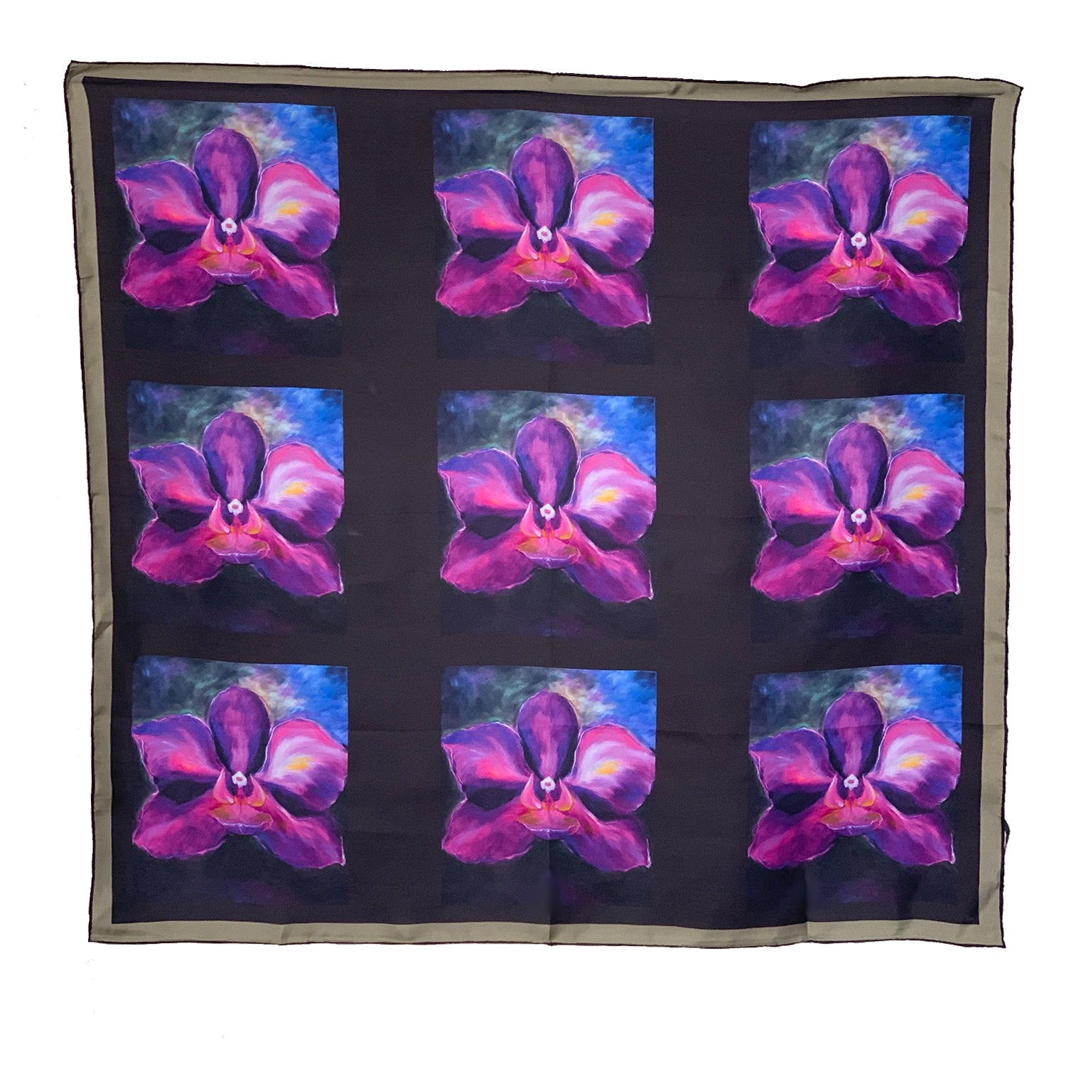 Chetna Singh Orchid silk scarf