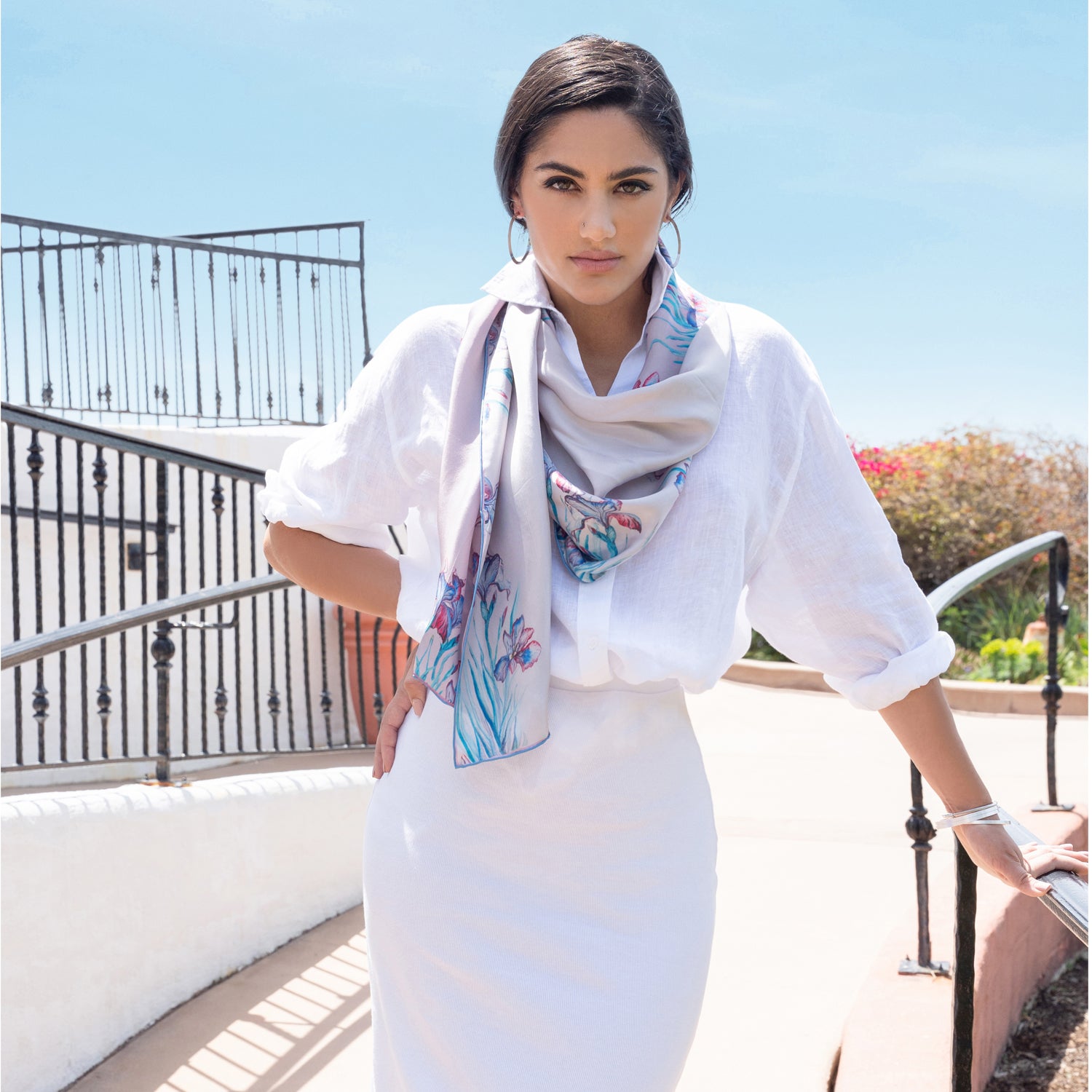ChetnaSingh Iris silk scarf Monet