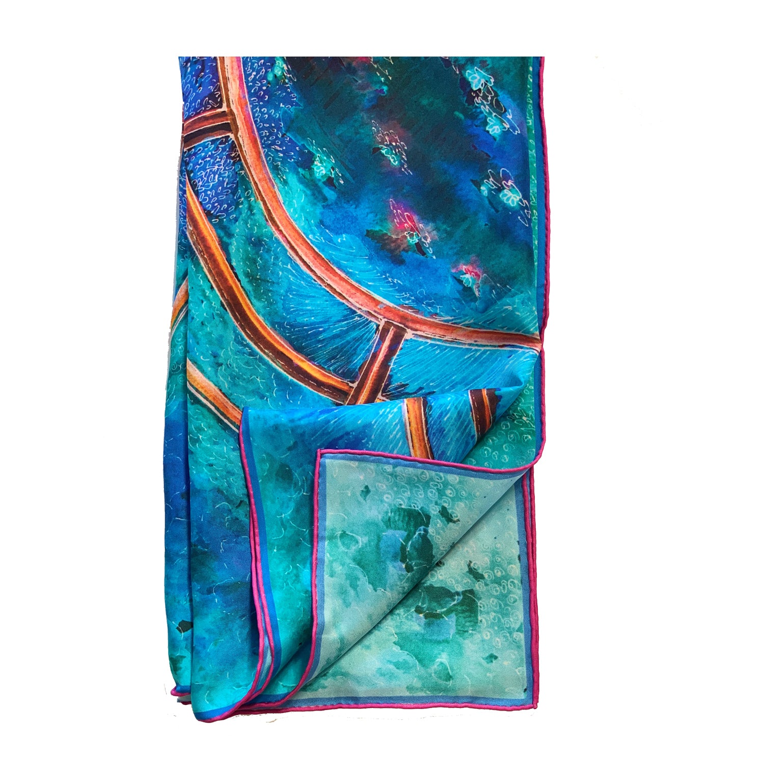 ChetnaSingh rainbow blue silk scarf 