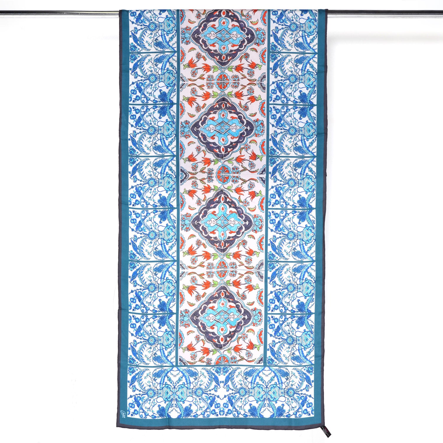 Istanbul Tiles - Long Silk Cotton Scarf