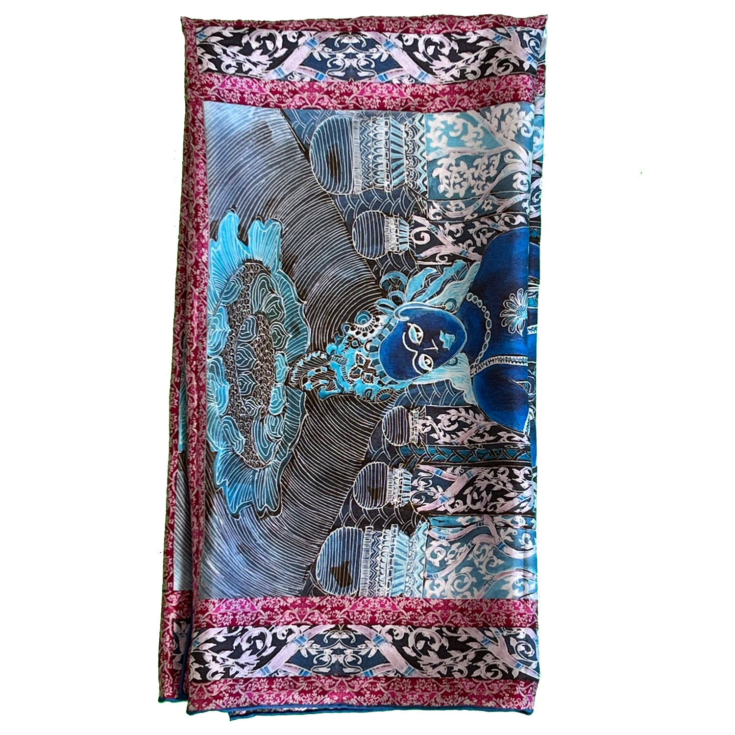 chetnasingh scarf, silk from folklore collection, folded