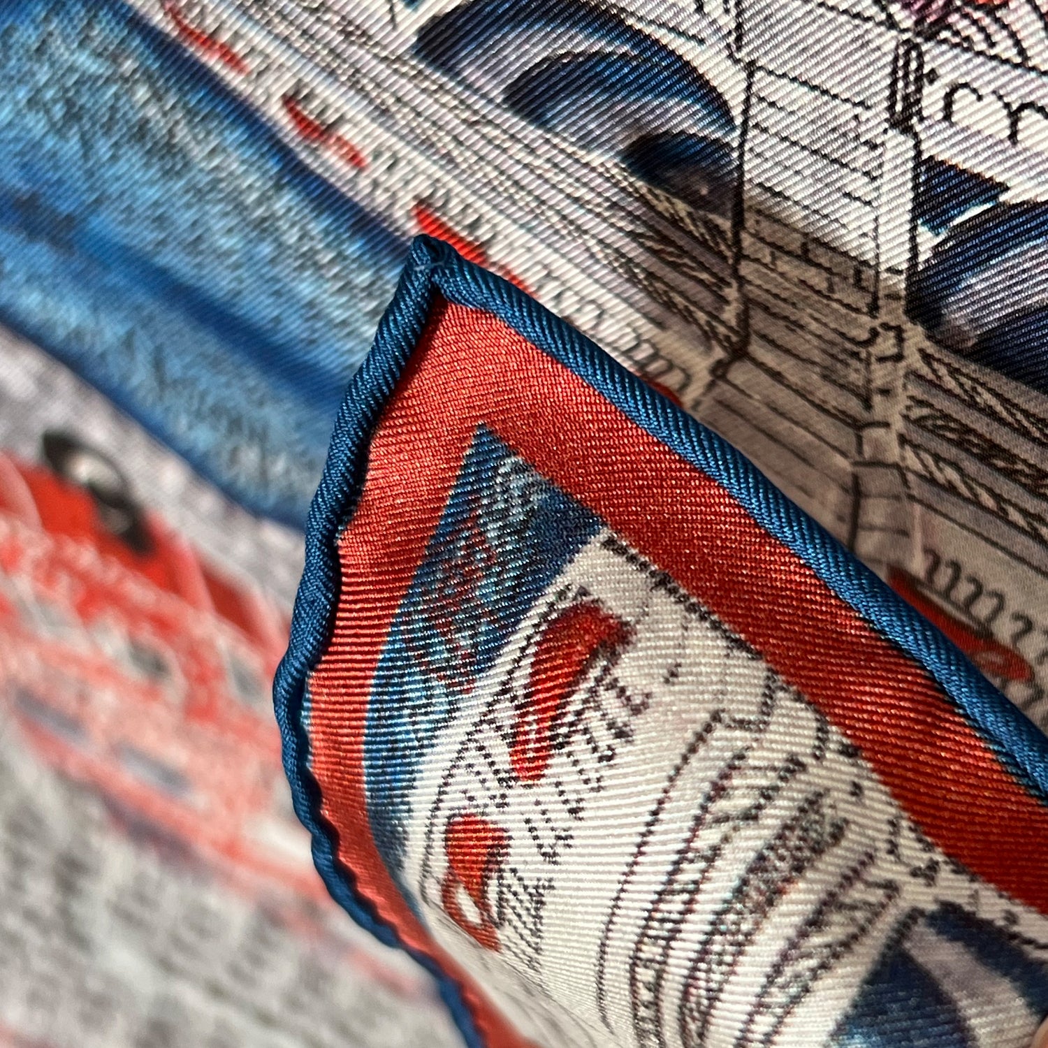 hand rolled detail from silk scarf by Chetna Singh