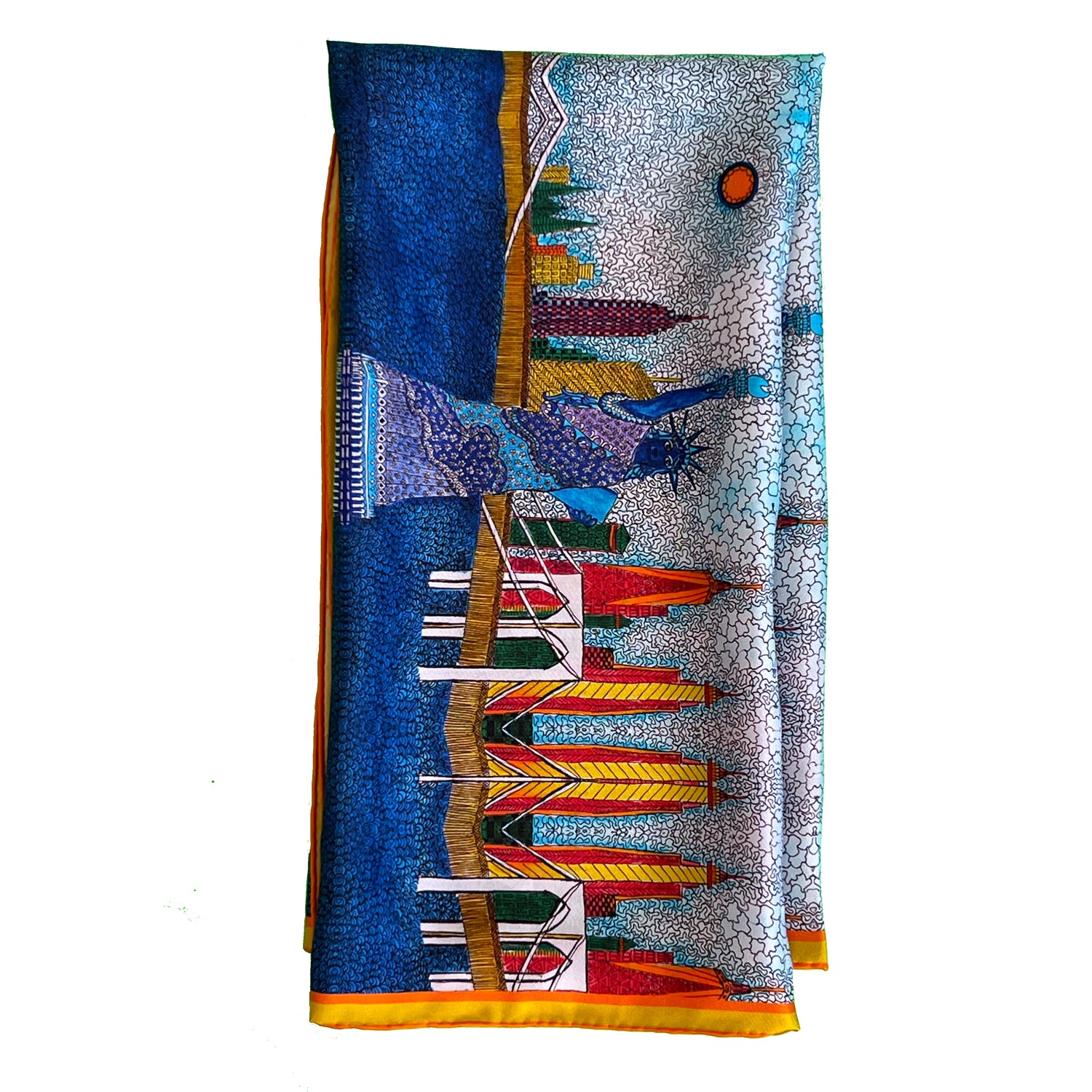 nyc silk scarf from folklore collection by Chetna Singh