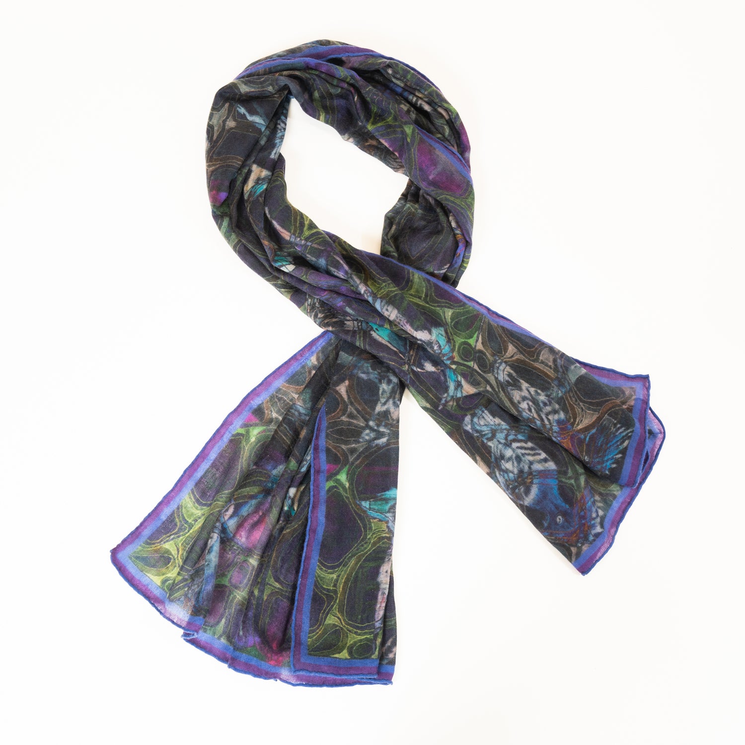 Jeweled Birds- Long Cashmere Scarf